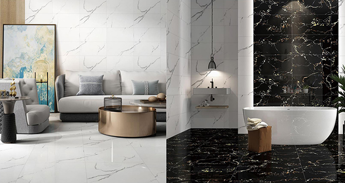 High Class Black and Gold Luxury  Polished Glazed Porcelain Tiles for Modern and Fashion Design Flooring 00000
