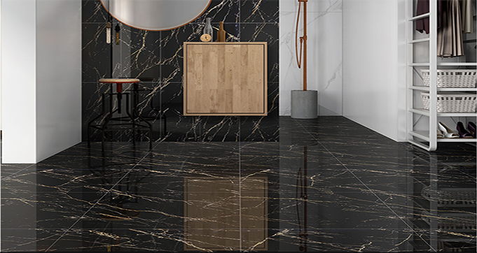 High Class Black and Gold Luxury  Polished Glazed Porcelain Tiles for Modern and Fashion Design Flooring 00000