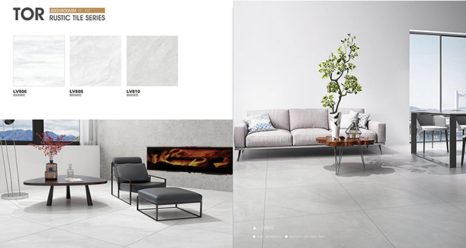 Latest Design Marble Look White Background Stone Imitation Glazed Polished Porcelain Tiles for House Flooring 800*800MM LV808