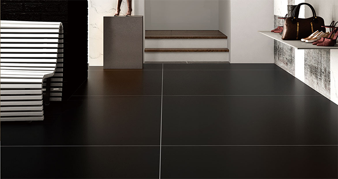 Pure Black Porcelain Glazed Vitrified Tiles 800*800mm Glossy Finish Tiles for Interior Flooring  NYP8608