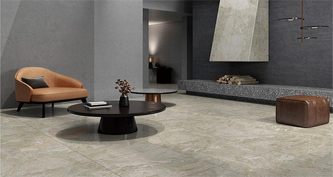 Latest Design Stone Imitation Marble Look Brown Color Polished Glazed Porcelain Tiles Ceramic Flooring B6123