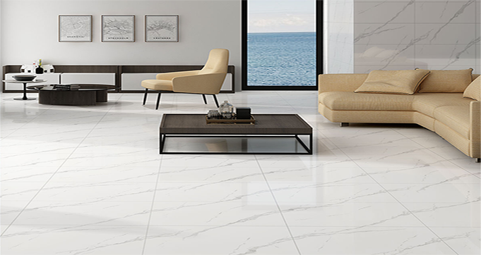 Hot Sale Modern Design Polished Glazed White and Black Porcelain Tiles for Fooring and Wall Decoration  60110