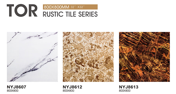 3D Ink-Jet 800*800MM Luxury Villa Wall and Floor Glossy Glazed Porcelain Tile with Natural Stone Texture NYJ8621