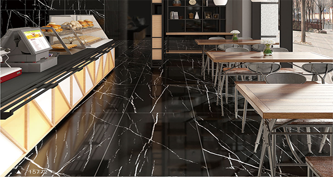 750*1500MM Black and White Marble Stone Porcelain Tiles Glazed Polished for House Flooring and Wall Y15772