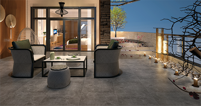 Rustic Floor Tile Cement Conrete Look Matt Finish Porcelain Tile Floor for Indoor and Outdoor Floor PS601