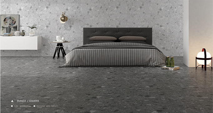 Customization Available Black Terrazzo Flooring White and Black Color Star Black Terrazzo Tiles SM603