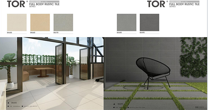 Factory Direct Sale Gray Color Rough Surface  Full Body Rustic Porcelain Tiles Balcony Flooring 600*600MM SK683