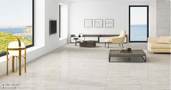 600*600 MM Non Slippery Simple Design Light Gray Plain  Color Cement Look Porcelain Tiles Matt Finish SK6C601 