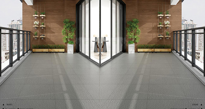 Factory Direct Sale Gray Color Rough Surface  Full Body Rustic Porcelain Tiles Balcony Flooring 600*600MM SK683