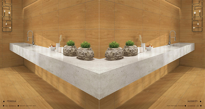 600*600mm Non-Slip Interior Room Home Kitchen Wood Look Porcelain Floor  Ceramic Tiles Designs AG66004
