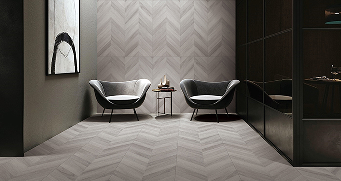 Customized Interior Wooden Cramic Tiles Wood Grain Texture Luxury Floor Porcelain Tiles Fishbone design For Living Room 12967