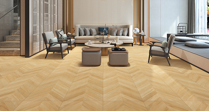 Manufacturer Direct Sale 600*1200 mm Fishbone Design Wood Tiles Flooring  Non Slip Wood Porcelain Ceramic Tile 12980
