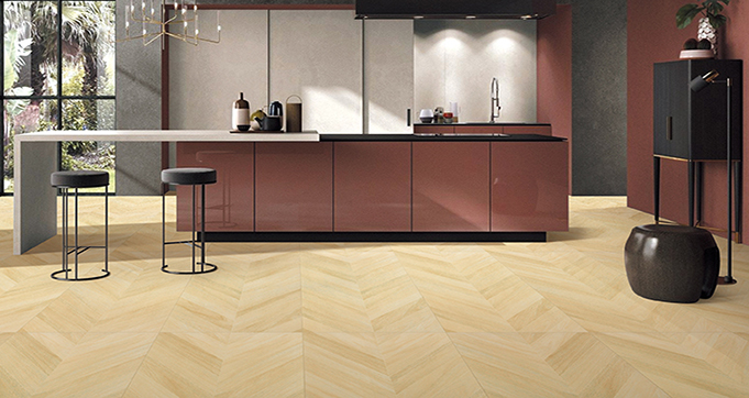 Manufacturer Direct Sale 600*1200 mm Fishbone Design Wood Tiles Flooring  Non Slip Wood Porcelain Ceramic Tile 12980