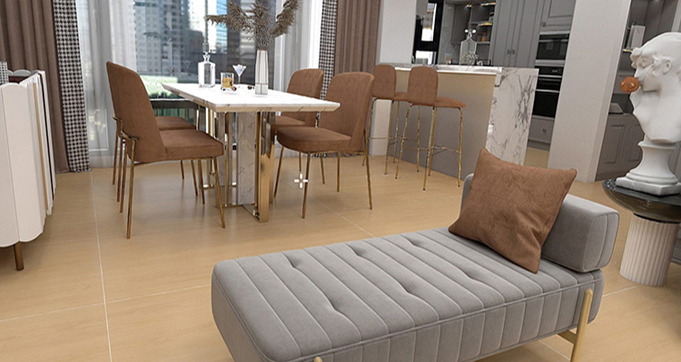Customized 750*1500MM Interior Wooden Porcelain Tiles Wood Grain Texture Floor Design For Living Room G71501