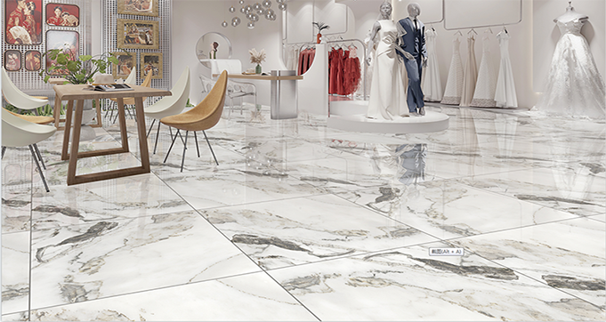 Factory Direct Sale Chinese portopo High Glossy Laminated Porcelain Tiles 60*60CM with Marble Look 6005