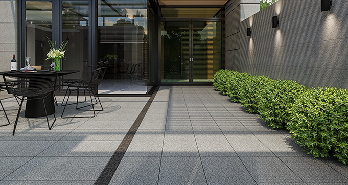 Hot Sale Garden Passageway Dark Gray Sandstone Look Black Color Floor Tile Non-Slip Concrete Outdoor Floor 30x60x18MM HSY3614
